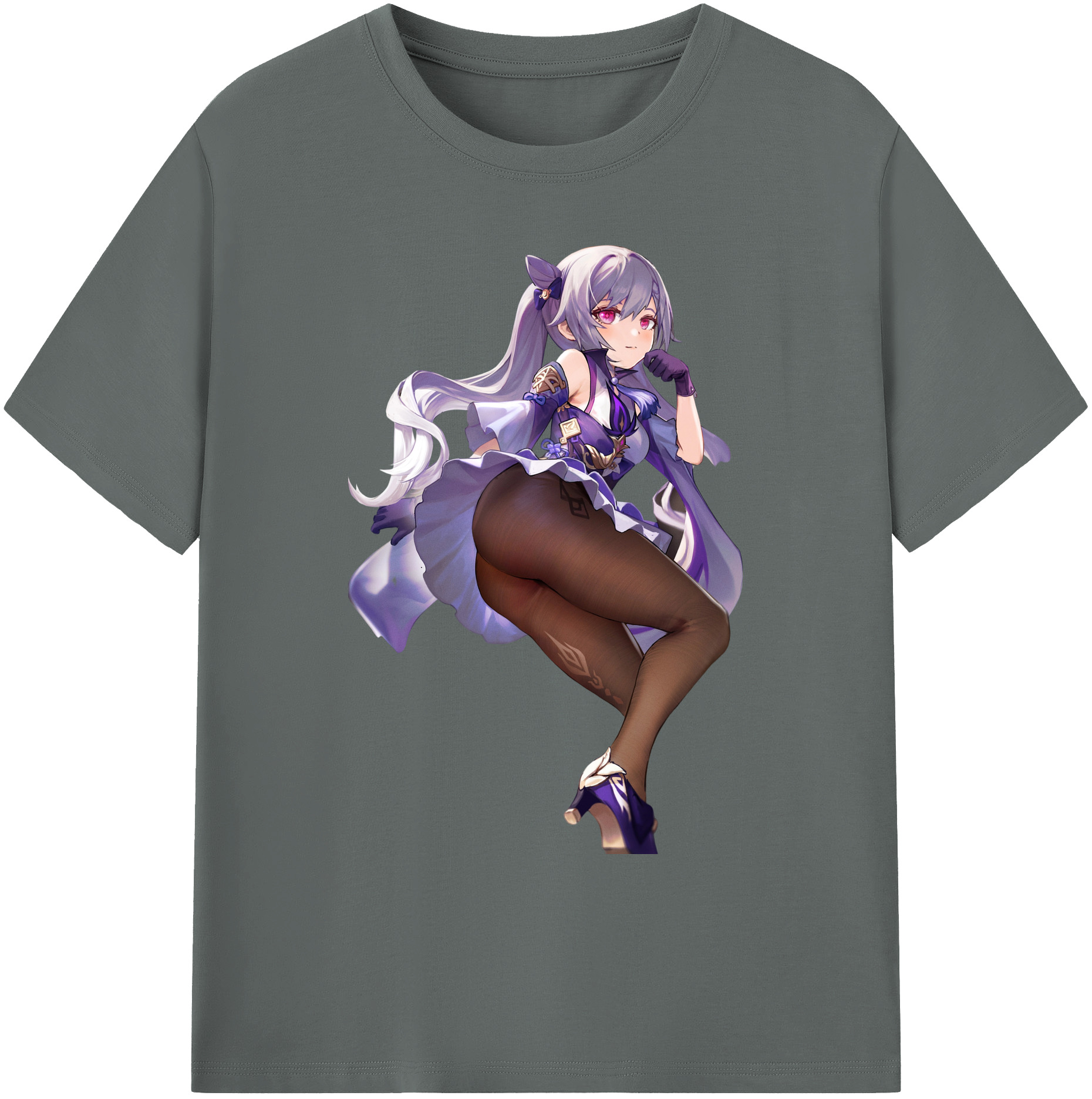 げんし神 刻晴 こくせい genshin Kokusei 綿100％ メンズ半袖Tシャツ｜肌触りやわらか＆通気性